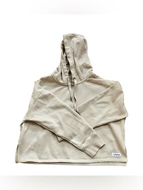 Calvin Klein Off White Women’s 1/2 Zip Cropped Hoodie Size XL